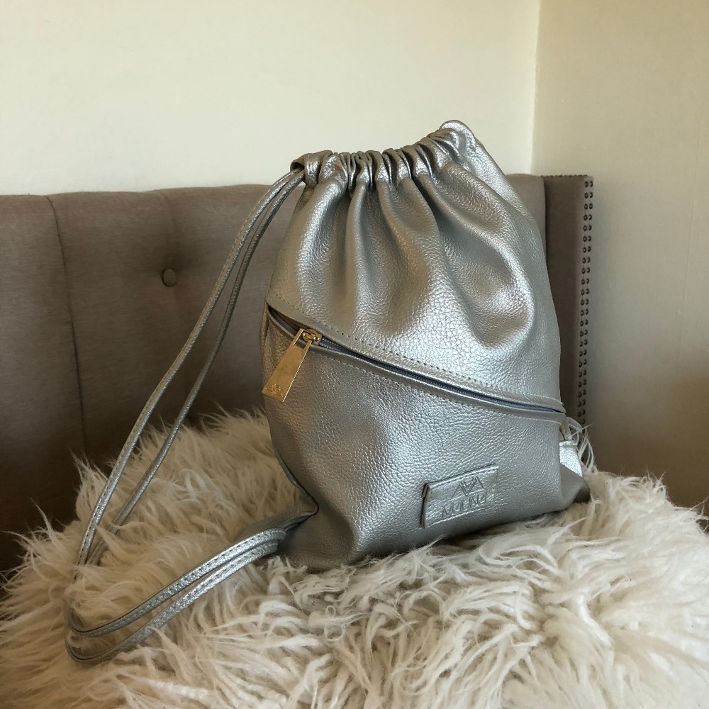 Adorable Silver Drawstring Backpack